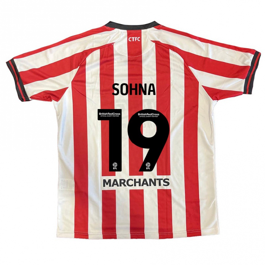 Kids Football Harrison Sohna #19 Red White Home Jersey 2024/25 T-Shirt Uk