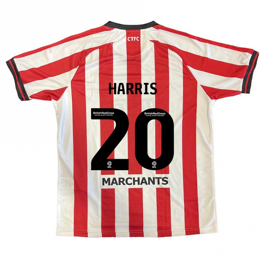 Kids Football Max Harris #20 Red White Home Jersey 2024/25 T-Shirt Uk