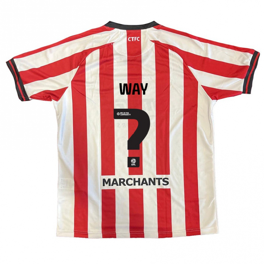 Kids Football Tom Way #0 Red White Home Jersey 2024/25 T-Shirt Uk