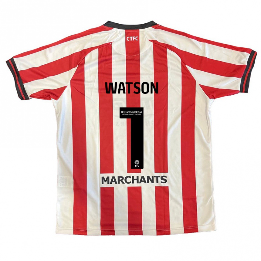 Kids Football Aimee Watson #1 Red White Home Jersey 2024/25 T-Shirt Uk