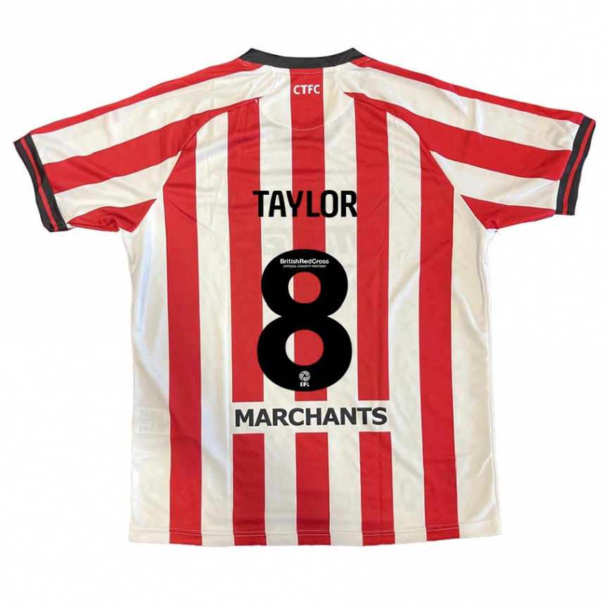 Kids Football Charlie Taylor #8 Red White Home Jersey 2024/25 T-Shirt Uk