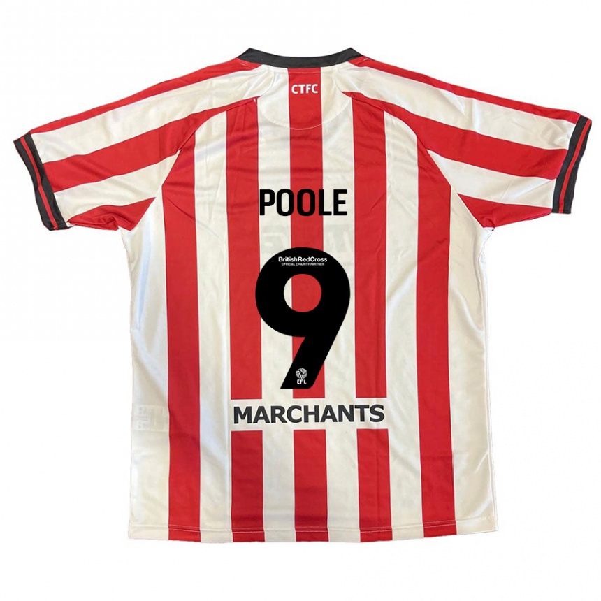 Kids Football Phoebie Poole #9 Red White Home Jersey 2024/25 T-Shirt Uk