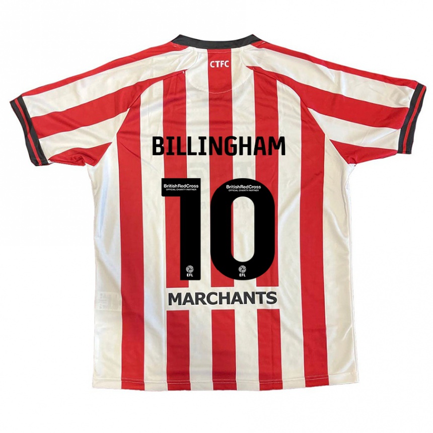 Kids Football Lily Billingham #10 Red White Home Jersey 2024/25 T-Shirt Uk