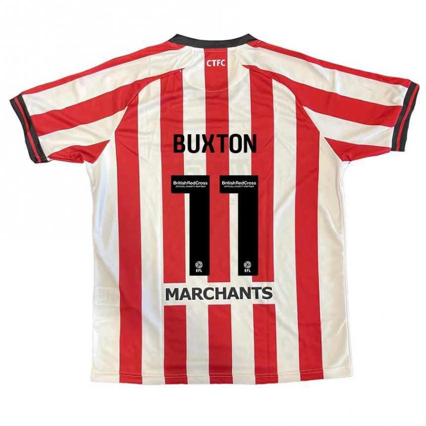 Kids Football Charlotte Buxton #11 Red White Home Jersey 2024/25 T-Shirt Uk