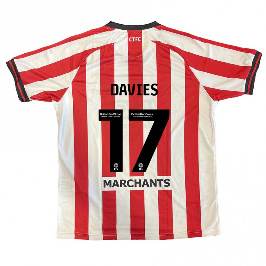 Kids Football Annabel Davies #17 Red White Home Jersey 2024/25 T-Shirt Uk