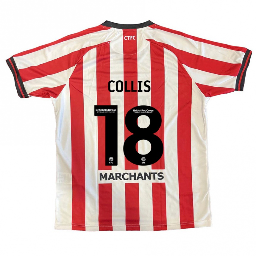 Kids Football Maisy Collis #18 Red White Home Jersey 2024/25 T-Shirt Uk