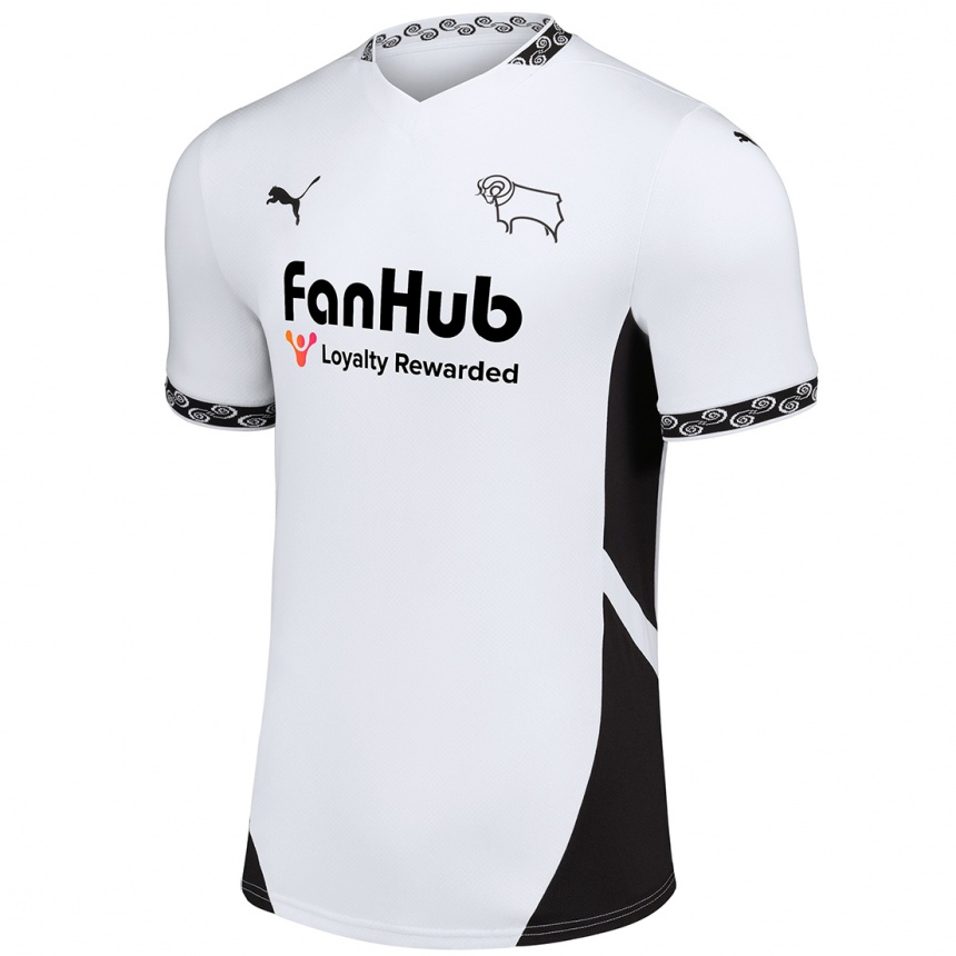 Kids Football Ben Osborn #8 White Black Home Jersey 2024/25 T-Shirt Uk