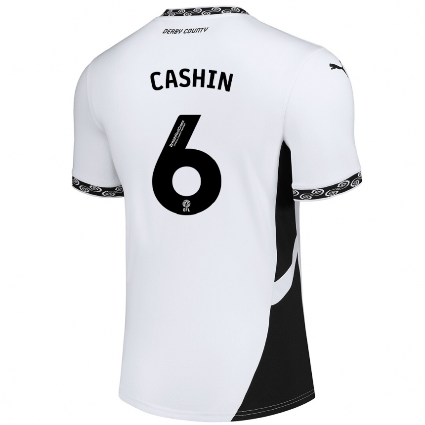 Kids Football Eiran Cashin #6 White Black Home Jersey 2024/25 T-Shirt Uk