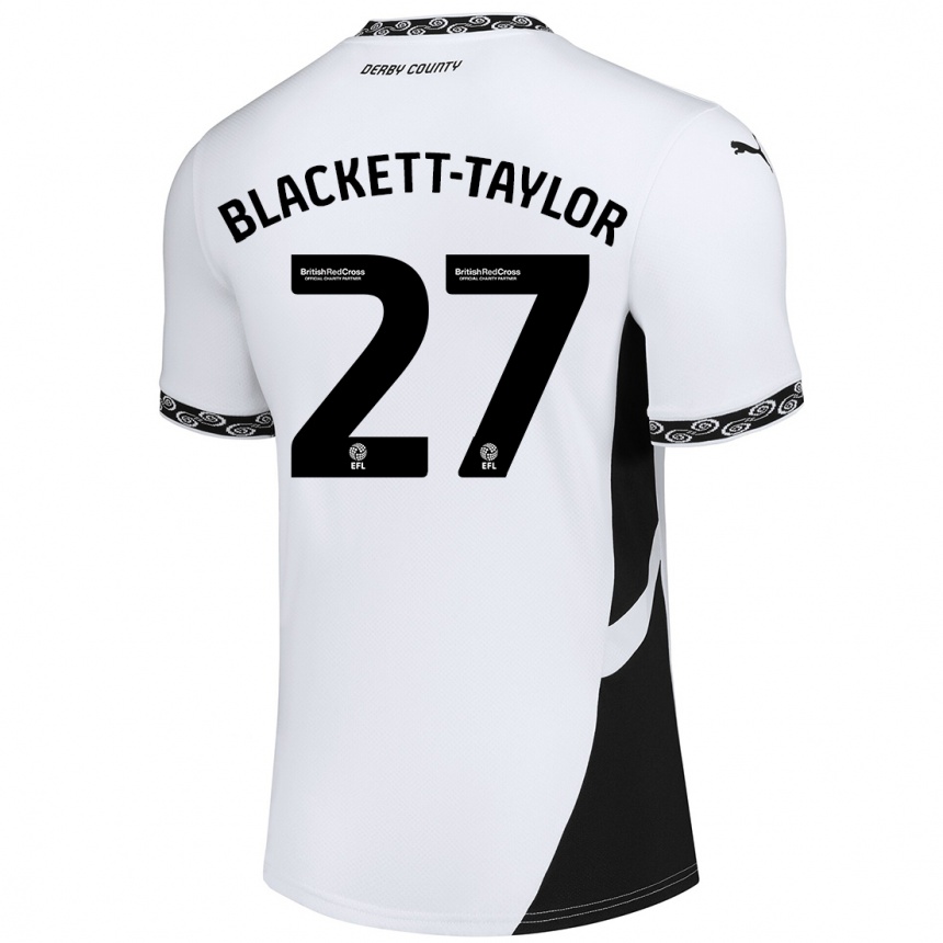 Kids Football Corey Blackett-Taylor #27 White Black Home Jersey 2024/25 T-Shirt Uk