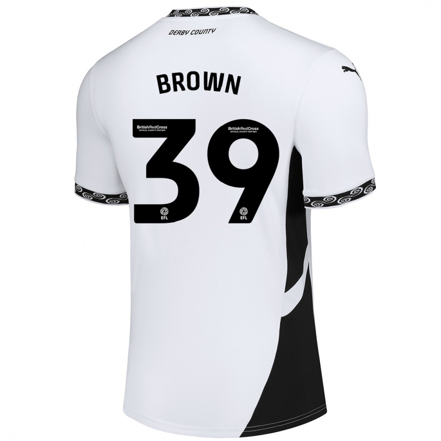 Kids Football Dajaune Brown #39 White Black Home Jersey 2024/25 T-Shirt Uk