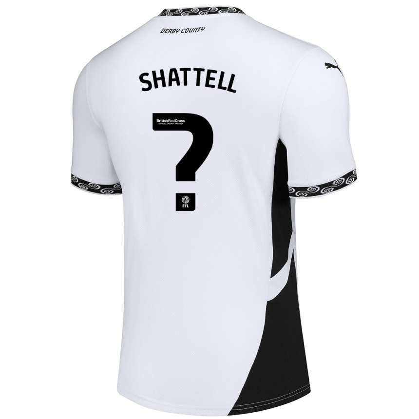 Kids Football Josh Shattell #0 White Black Home Jersey 2024/25 T-Shirt Uk