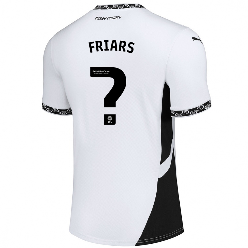 Kids Football Alfie Friars #0 White Black Home Jersey 2024/25 T-Shirt Uk