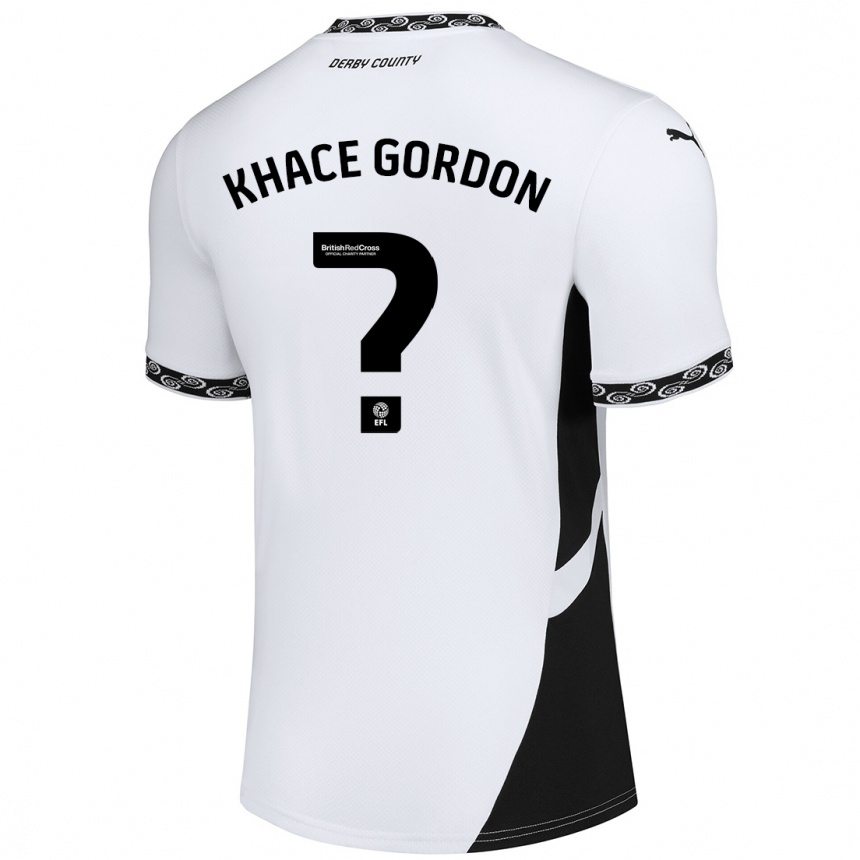 Kids Football Khace Gordon #0 White Black Home Jersey 2024/25 T-Shirt Uk