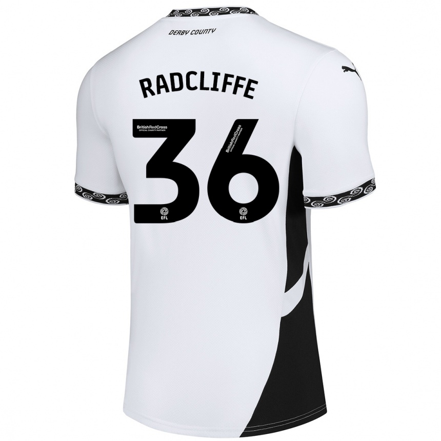 Kids Football Ben Radcliffe #36 White Black Home Jersey 2024/25 T-Shirt Uk