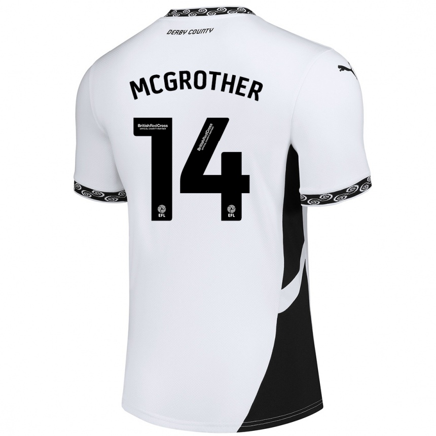 Kids Football Becky Mcgrother #14 White Black Home Jersey 2024/25 T-Shirt Uk