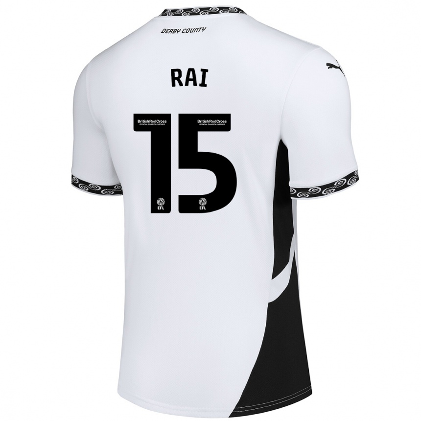 Kids Football Kira Rai #15 White Black Home Jersey 2024/25 T-Shirt Uk