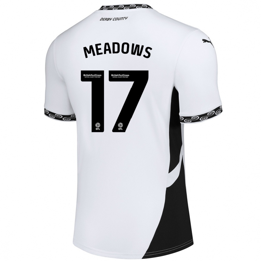 Kids Football Helena Meadows #17 White Black Home Jersey 2024/25 T-Shirt Uk