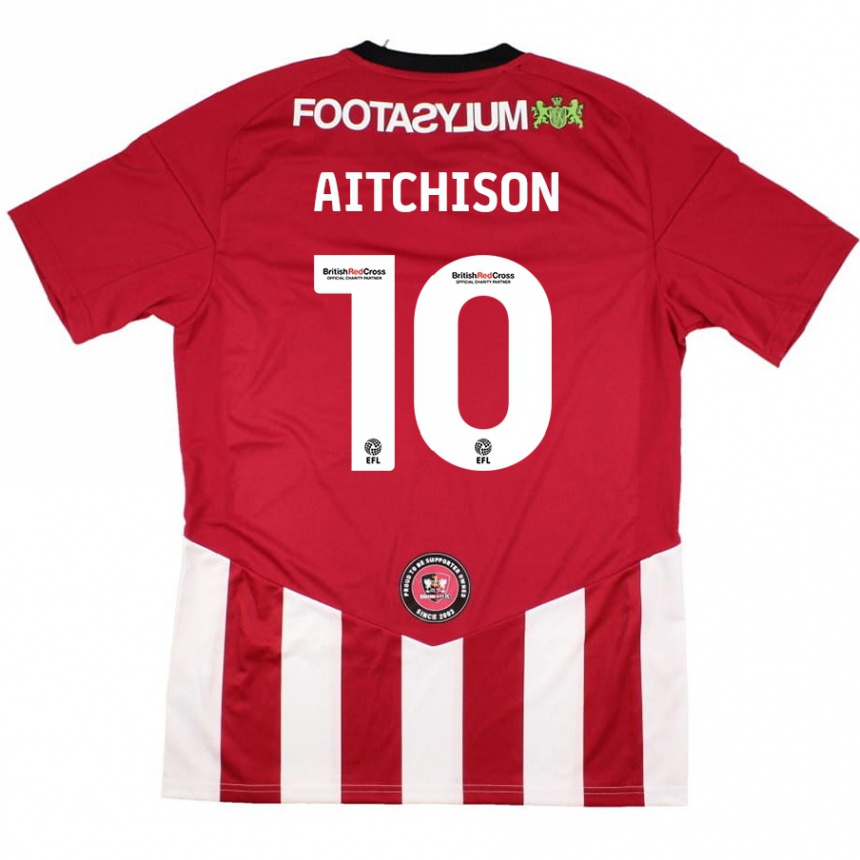 Kids Football Jack Aitchison #10 Red White Home Jersey 2024/25 T-Shirt Uk