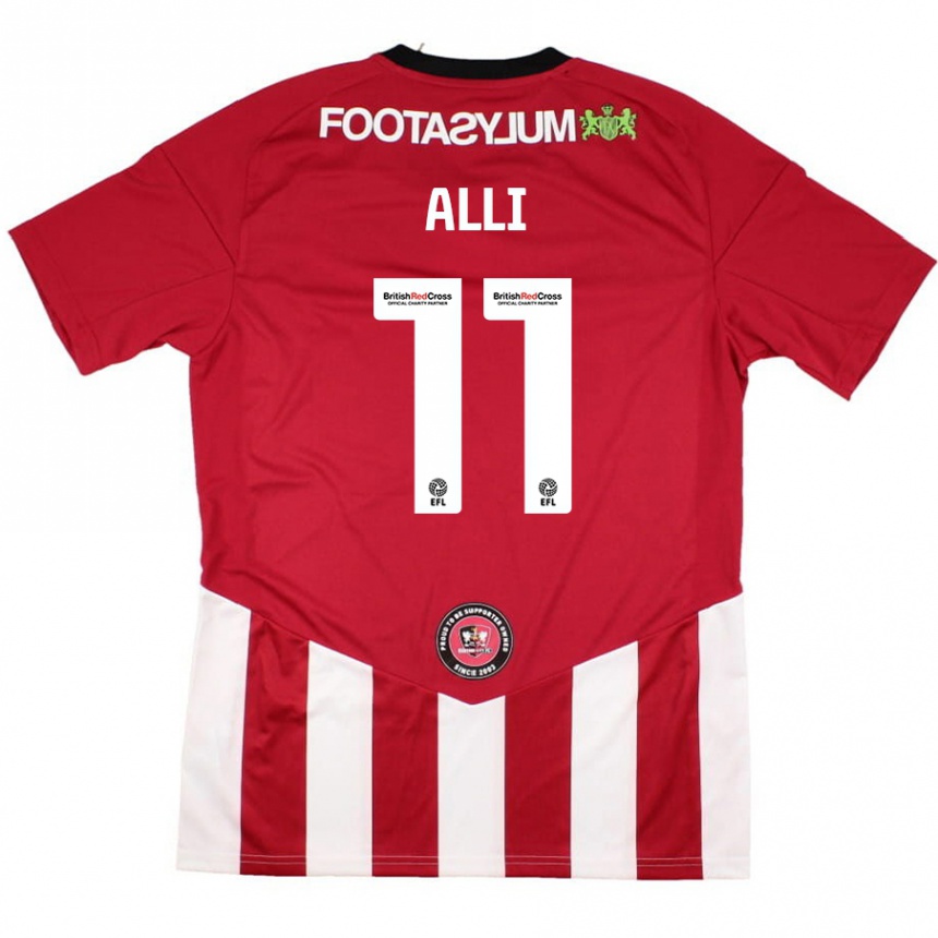 Kids Football Millenic Alli #11 Red White Home Jersey 2024/25 T-Shirt Uk