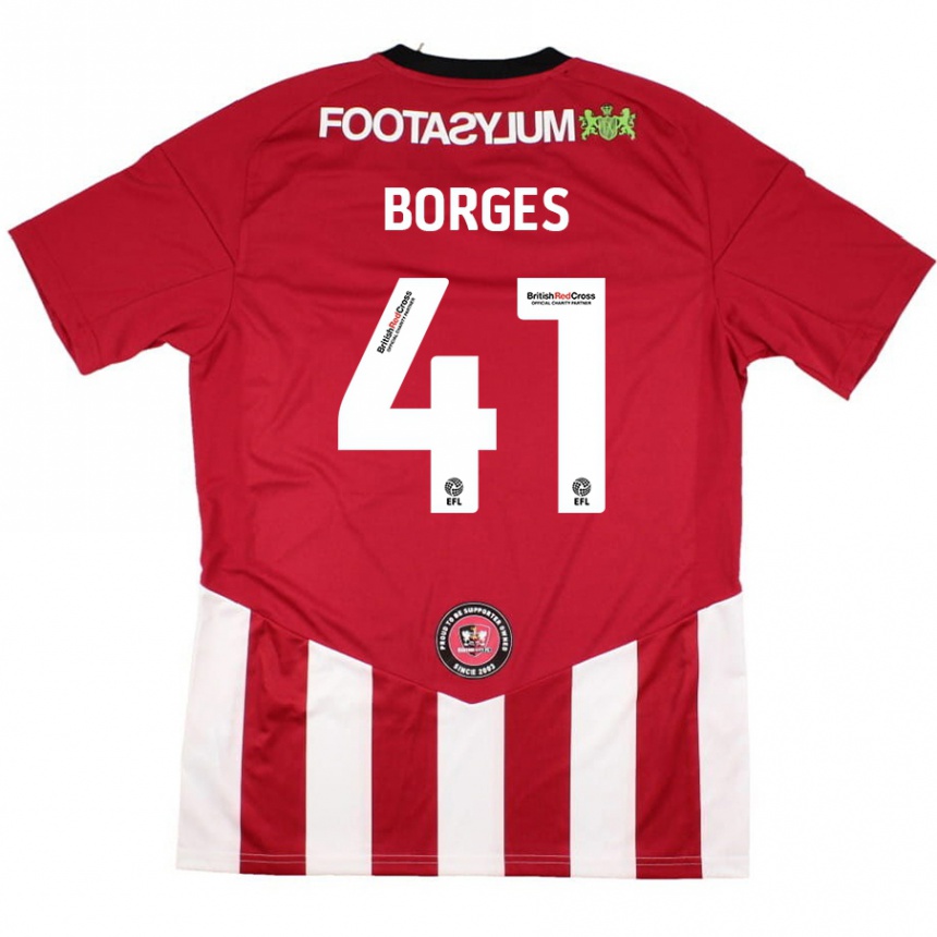 Kids Football Pedro Borges #41 Red White Home Jersey 2024/25 T-Shirt Uk