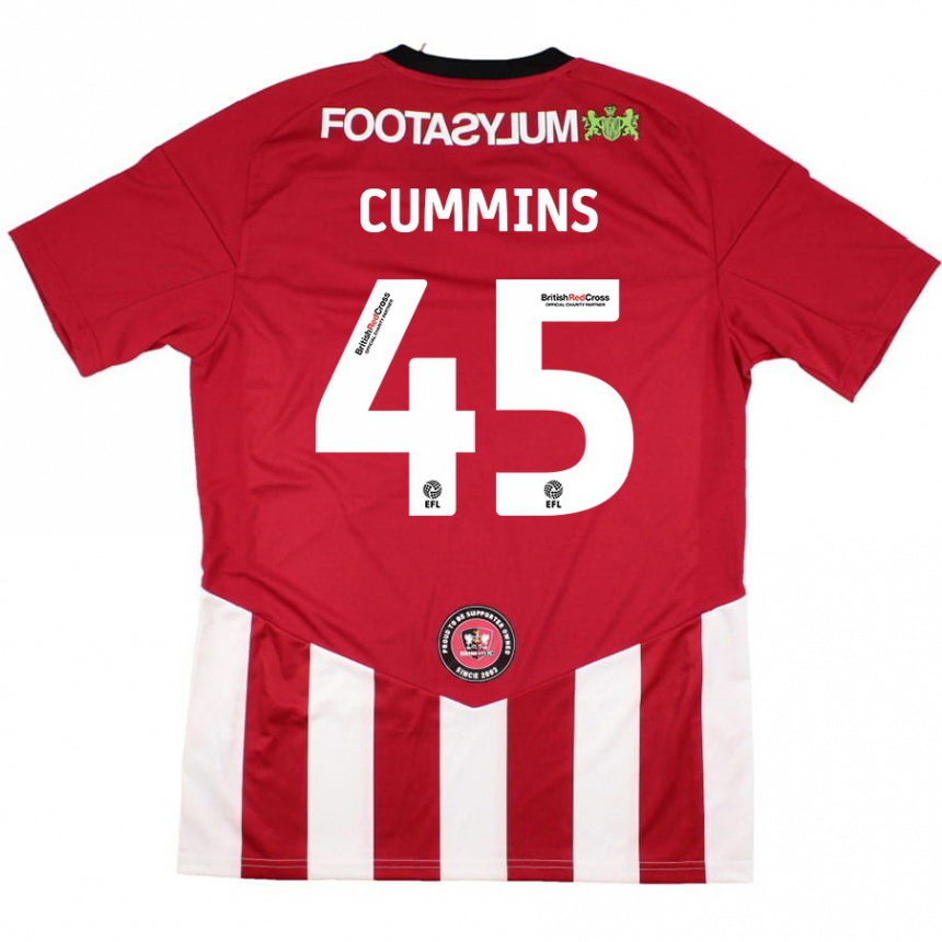 Kids Football Charlie Cummins #45 Red White Home Jersey 2024/25 T-Shirt Uk