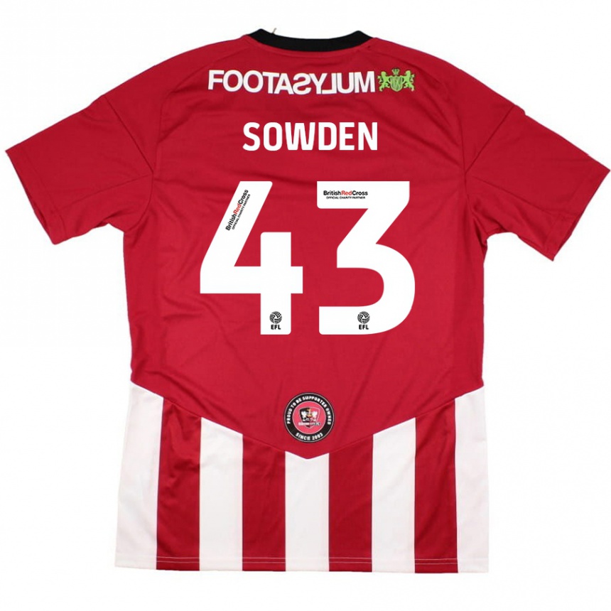 Kids Football Andrew Sowden #43 Red White Home Jersey 2024/25 T-Shirt Uk