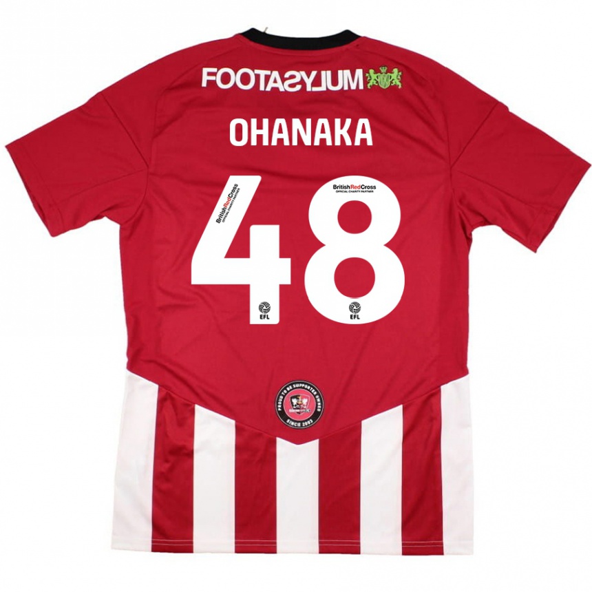 Kids Football Santino Ohanaka #48 Red White Home Jersey 2024/25 T-Shirt Uk