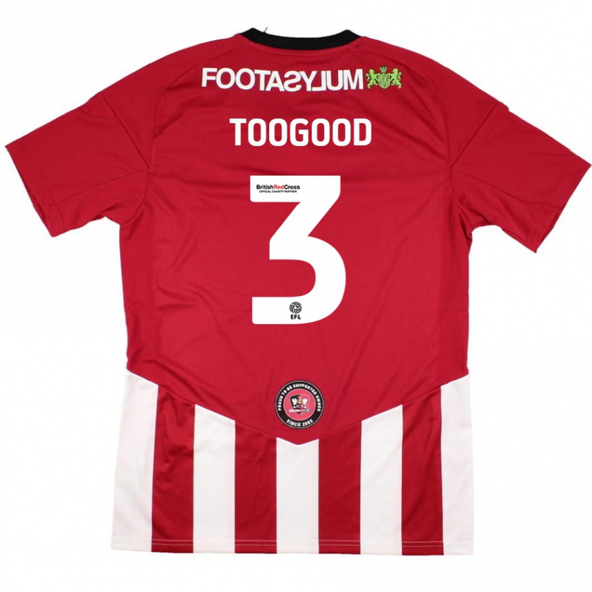 Kids Football Emily Toogood #3 Red White Home Jersey 2024/25 T-Shirt Uk