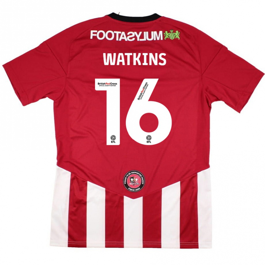 Kids Football Zoe Watkins #16 Red White Home Jersey 2024/25 T-Shirt Uk