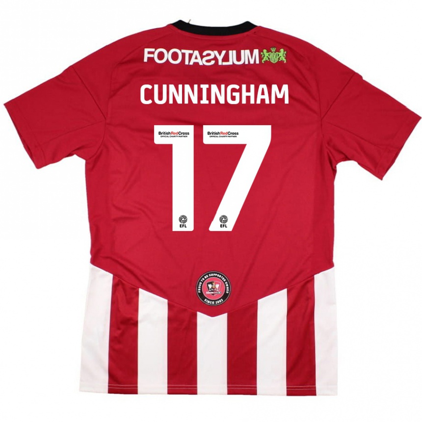 Kids Football Zoe Cunningham #17 Red White Home Jersey 2024/25 T-Shirt Uk