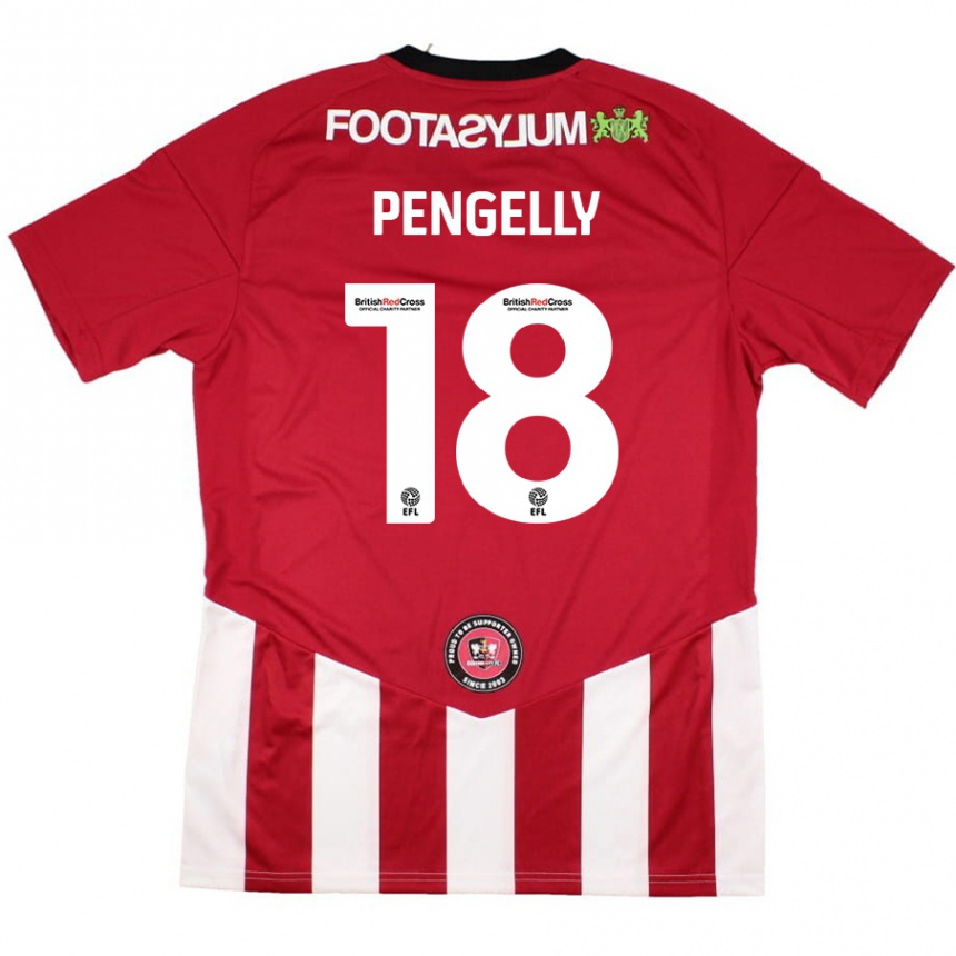 Kids Football Connie Pengelly #18 Red White Home Jersey 2024/25 T-Shirt Uk