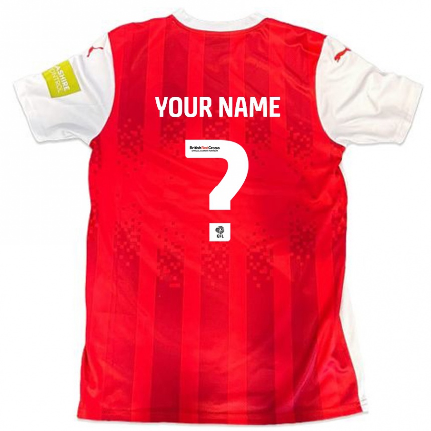 Kids Football Your Name #0 Red White Home Jersey 2024/25 T-Shirt Uk