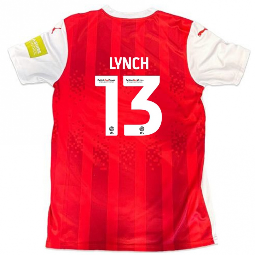 Kids Football Jay Lynch #13 Red White Home Jersey 2024/25 T-Shirt Uk