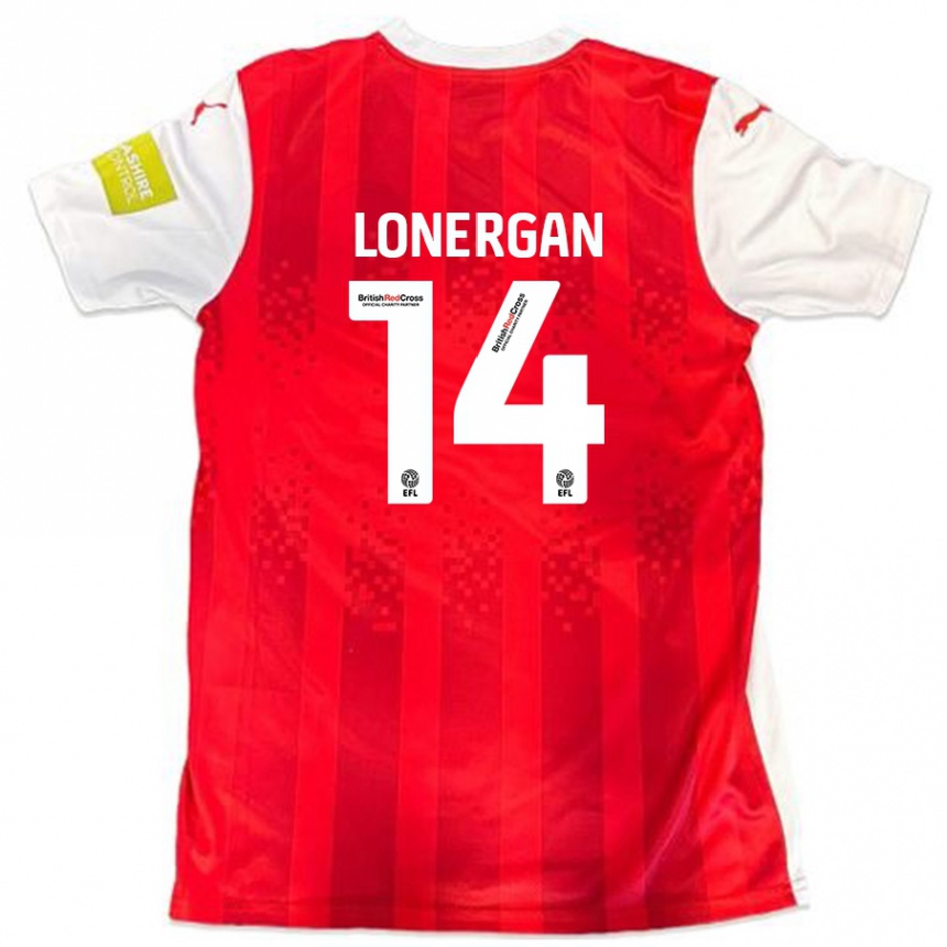 Kids Football Tommy Lonergan #14 Red White Home Jersey 2024/25 T-Shirt Uk