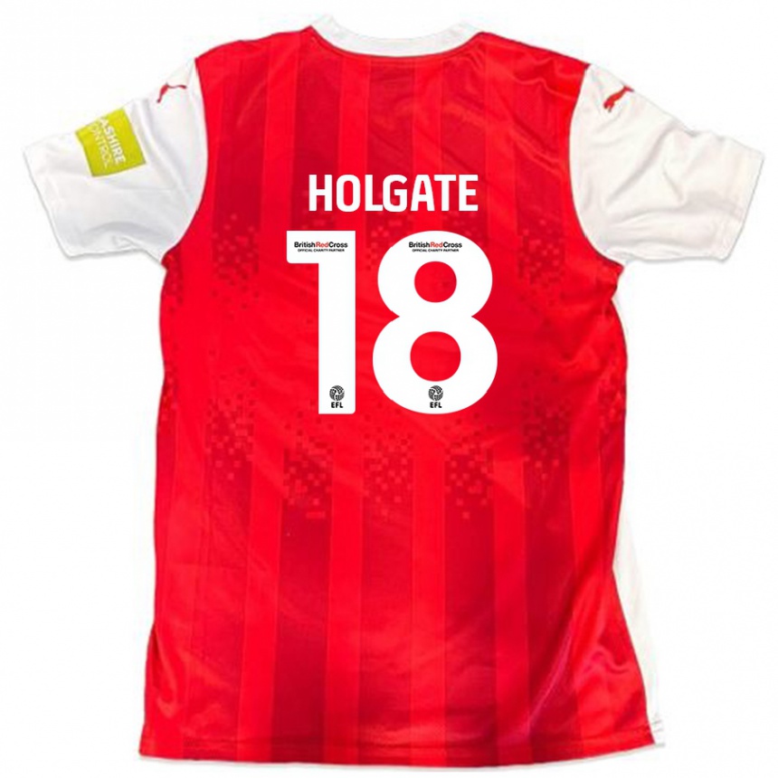 Kids Football Harrison Holgate #18 Red White Home Jersey 2024/25 T-Shirt Uk