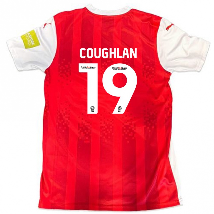 Kids Football Ronan Coughlan #19 Red White Home Jersey 2024/25 T-Shirt Uk