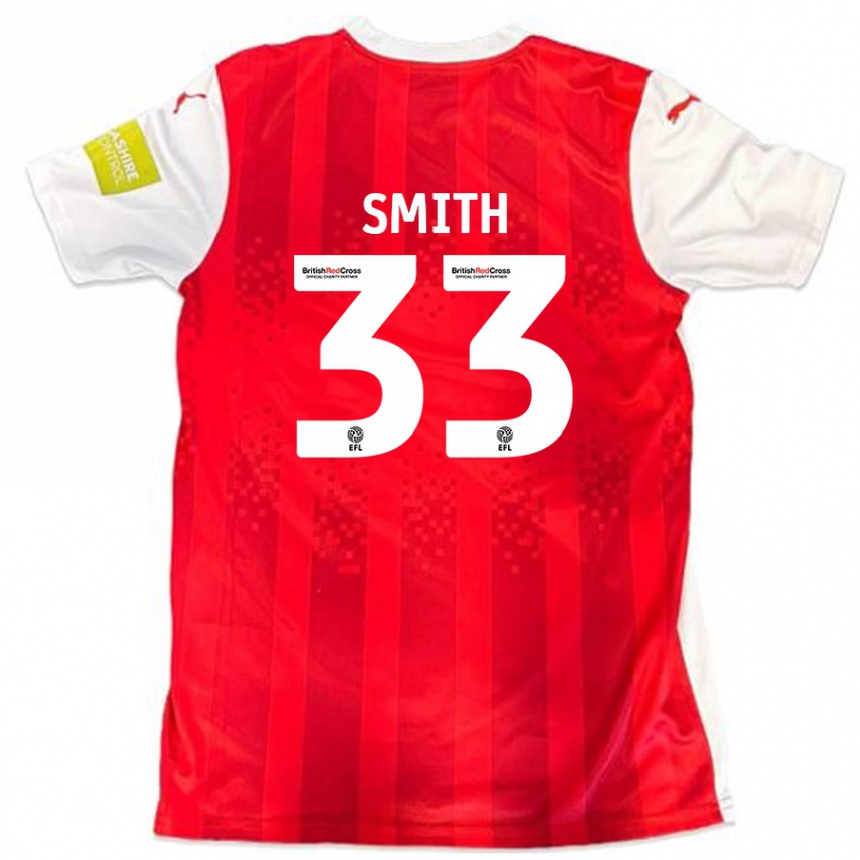 Kids Football Pele Smith #33 Red White Home Jersey 2024/25 T-Shirt Uk