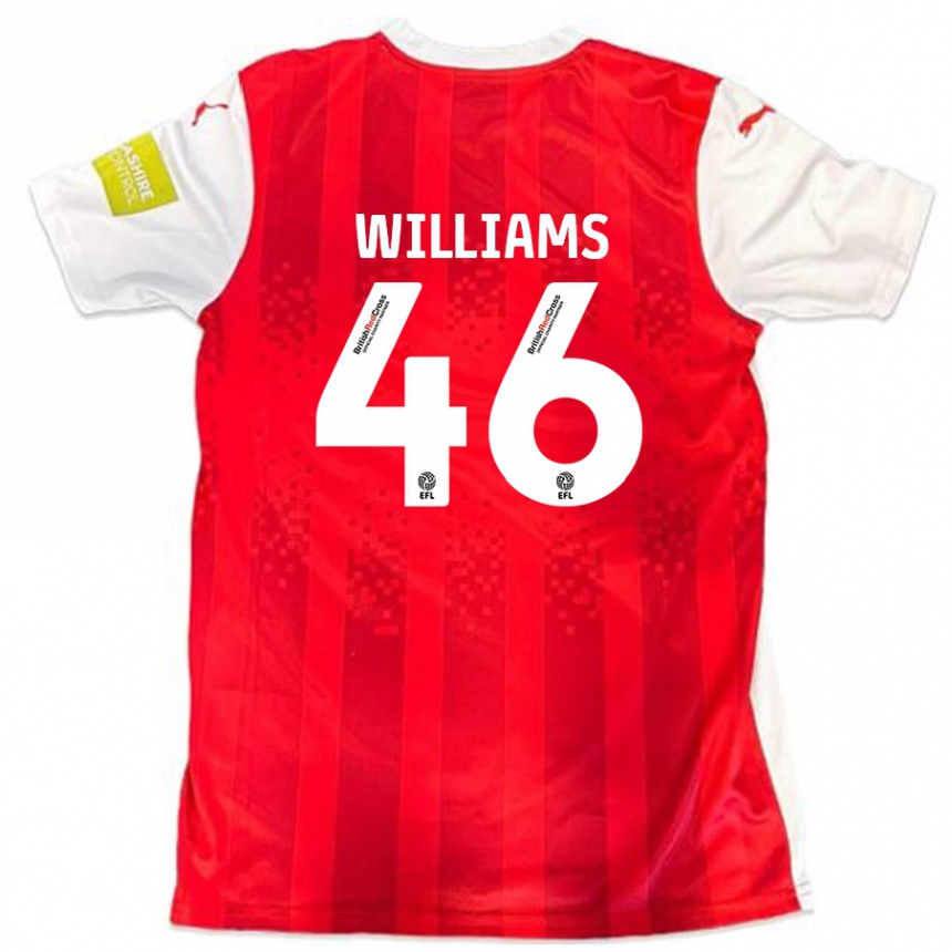 Kids Football Theo Williams #46 Red White Home Jersey 2024/25 T-Shirt Uk