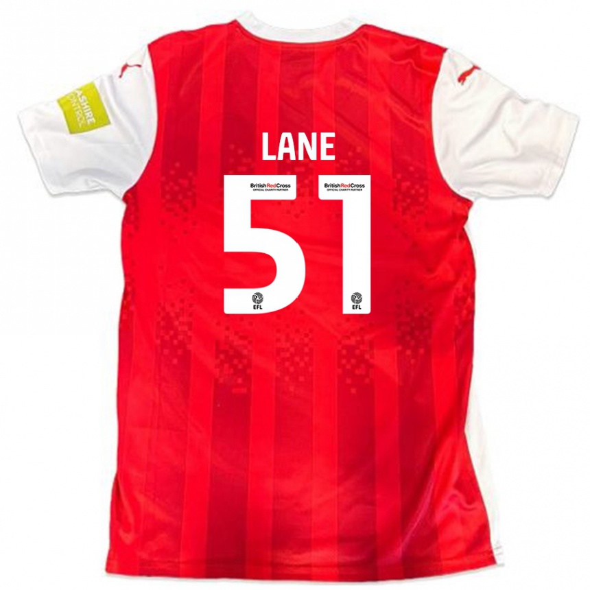 Kids Football Mikey Lane #51 Red White Home Jersey 2024/25 T-Shirt Uk