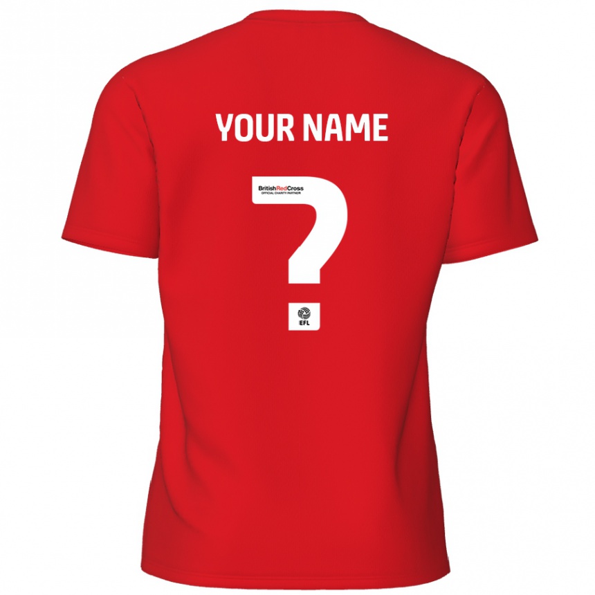 Kids Football Your Name #0 Red Home Jersey 2024/25 T-Shirt Uk