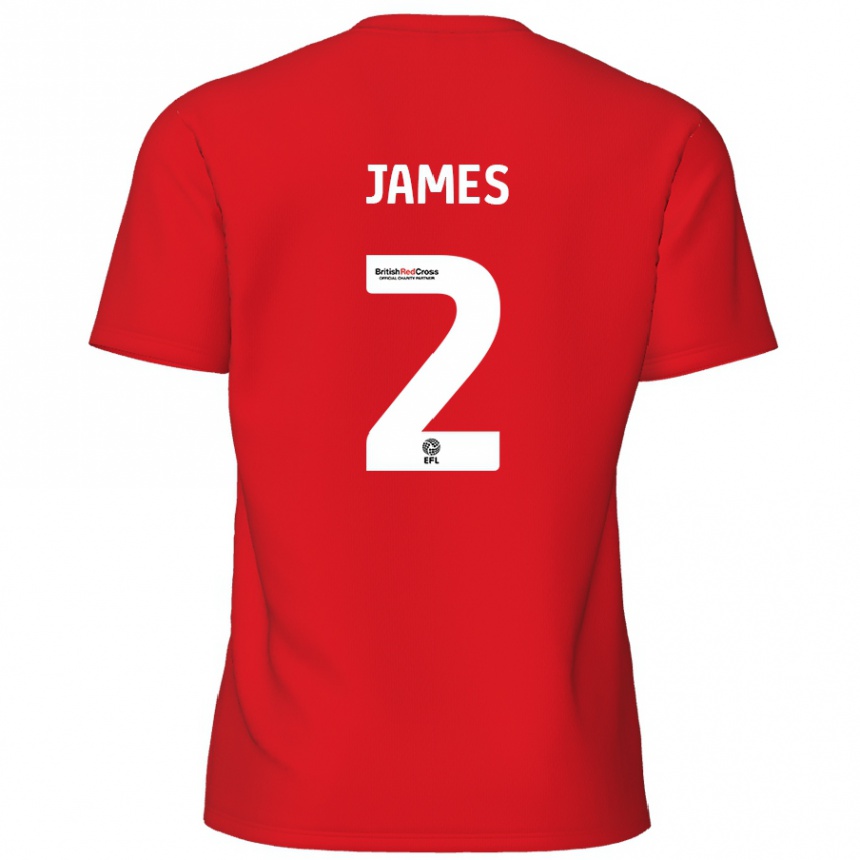 Kids Football Tom James #2 Red Home Jersey 2024/25 T-Shirt Uk