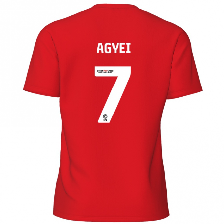 Kids Football Dan Agyei #7 Red Home Jersey 2024/25 T-Shirt Uk