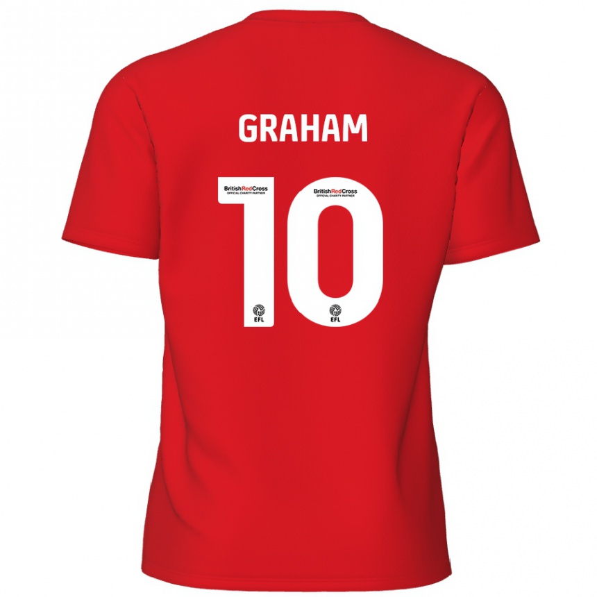 Kids Football Jordan Graham #10 Red Home Jersey 2024/25 T-Shirt Uk