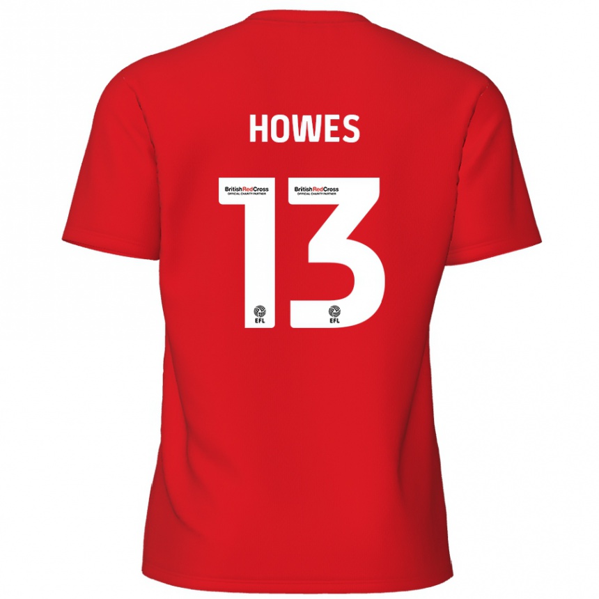 Kids Football Sam Howes #13 Red Home Jersey 2024/25 T-Shirt Uk