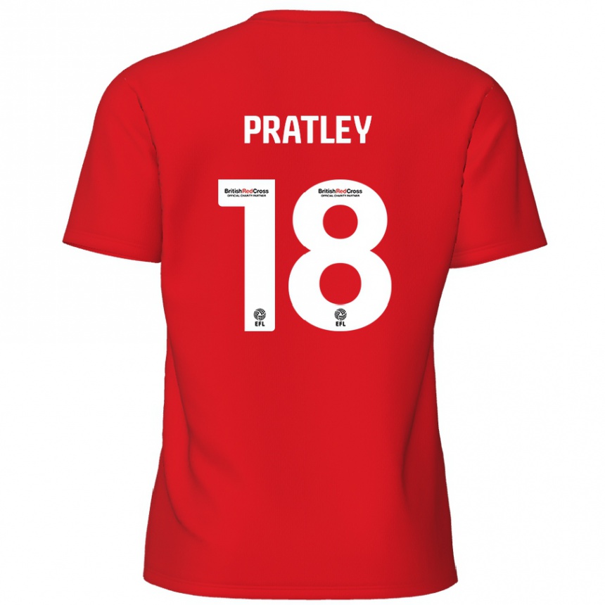 Kids Football Darren Pratley #18 Red Home Jersey 2024/25 T-Shirt Uk