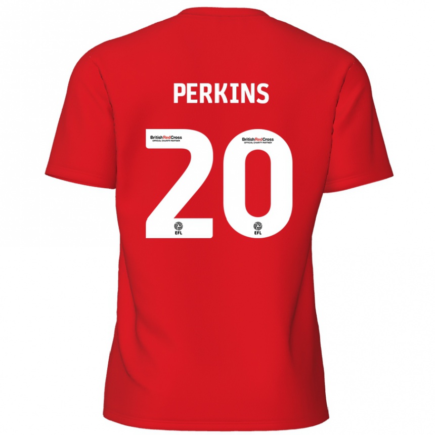 Kids Football Sonny Perkins #20 Red Home Jersey 2024/25 T-Shirt Uk