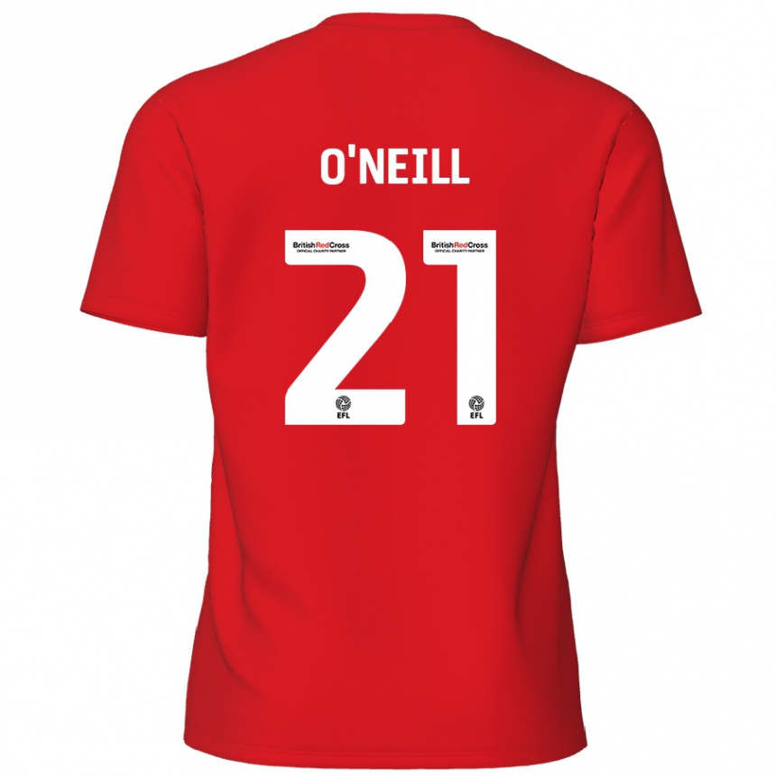 Kids Football Ollie O'neill #21 Red Home Jersey 2024/25 T-Shirt Uk