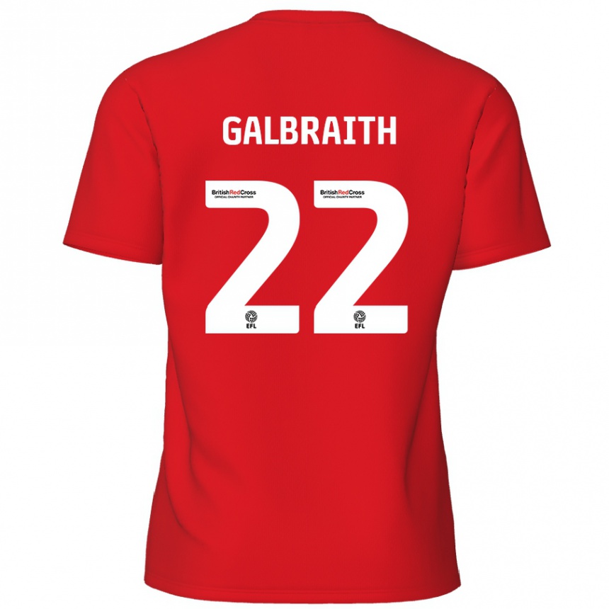 Kids Football Ethan Galbraith #22 Red Home Jersey 2024/25 T-Shirt Uk