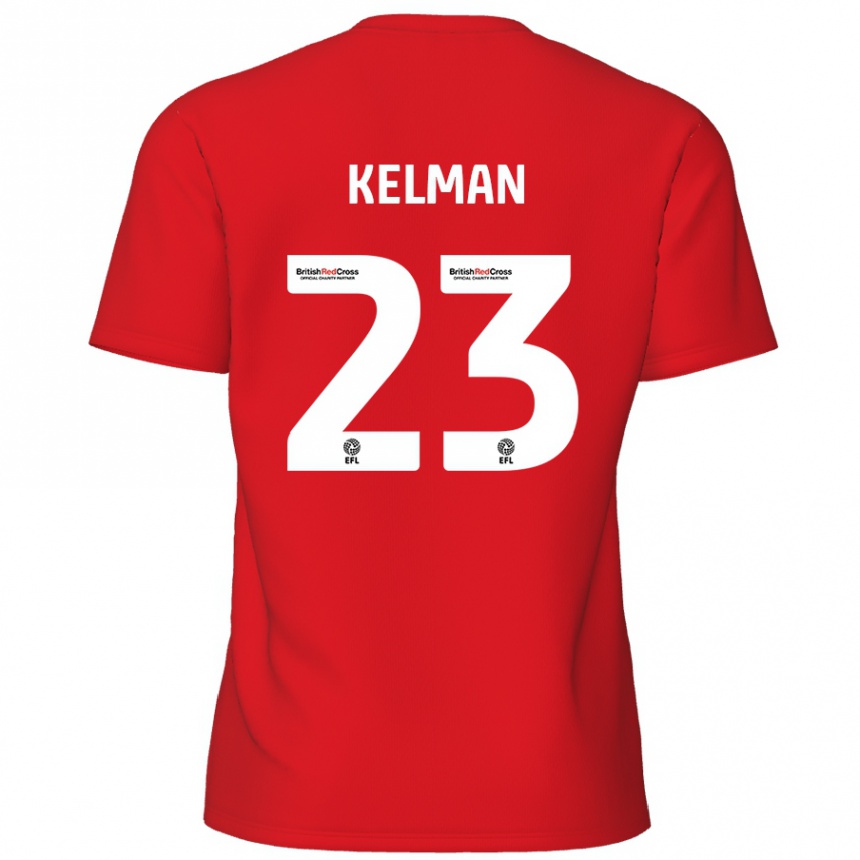 Kids Football Charlie Kelman #23 Red Home Jersey 2024/25 T-Shirt Uk