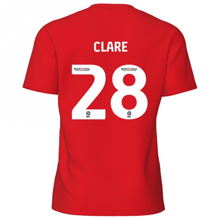 Kids Football Sean Clare #28 Red Home Jersey 2024/25 T-Shirt Uk